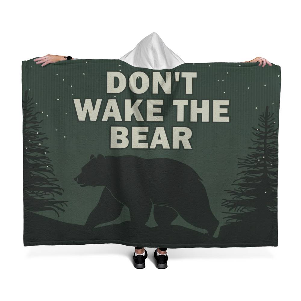 Don't wake the bear 2 - Hooded Sherpa Fleece Blankets