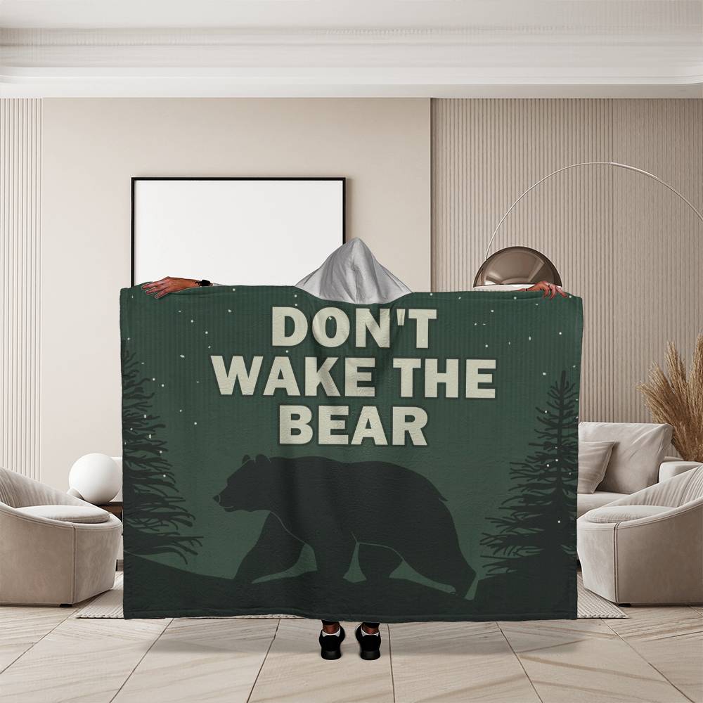 Don't wake the bear 2 - Hooded Sherpa Fleece Blankets