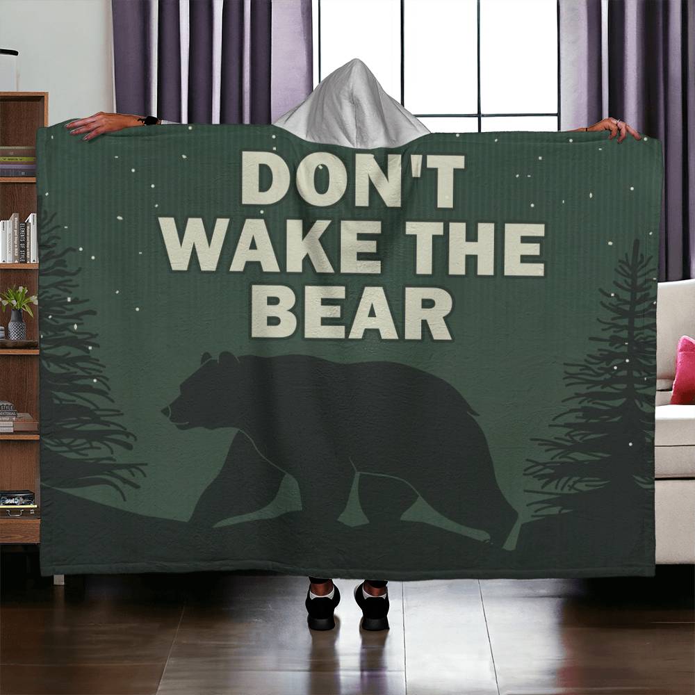 Don't wake the bear 2 - Hooded Sherpa Fleece Blankets