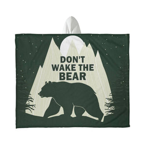 Don't wake the bear - Hooded Sherpa Fleece Blankets