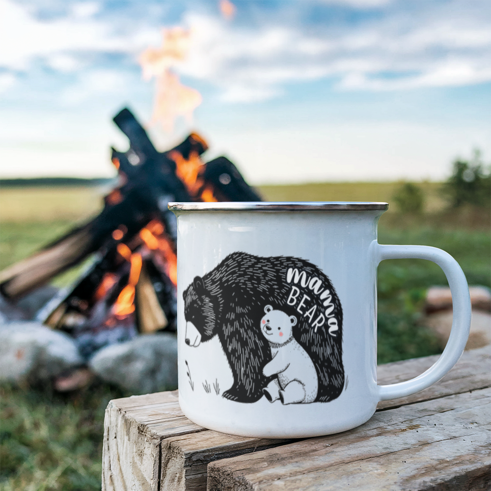 Enamel Camping Mug - Mama bear