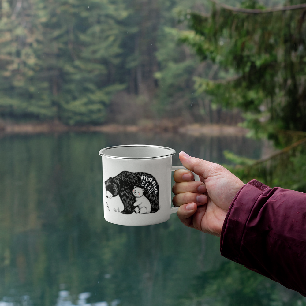 Enamel Camping Mug - Mama bear