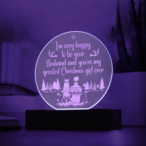 Engraved Acrylic Circle Plaque - I'm very happy