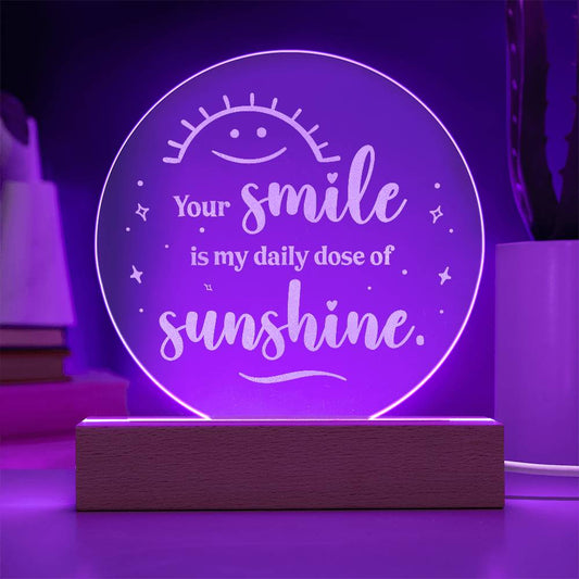 Engraved Acrylic Circle Plaque - Smile is My daily dose