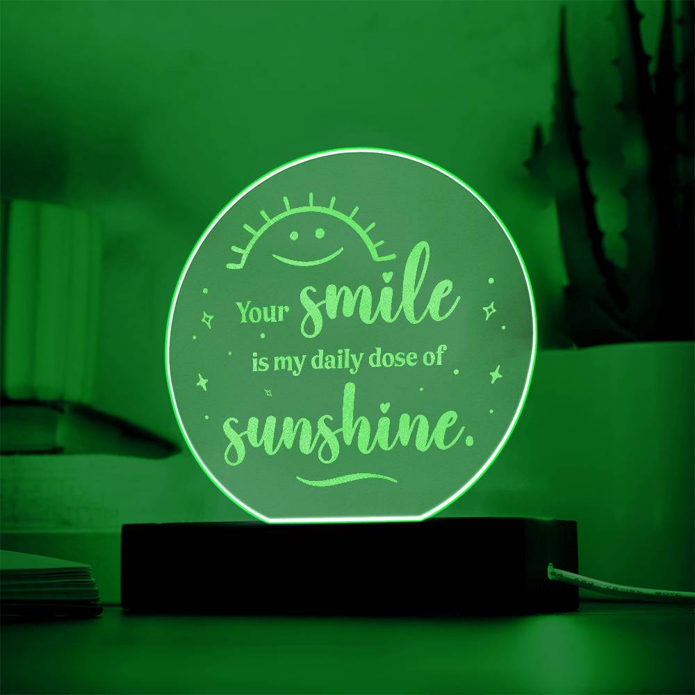 Engraved Acrylic Circle Plaque - Smile is My daily dose