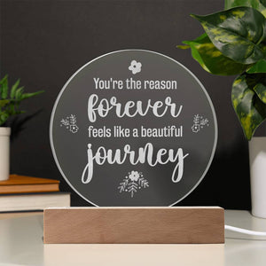 Engraved Acrylic Circle Plaque - You're the reason forever