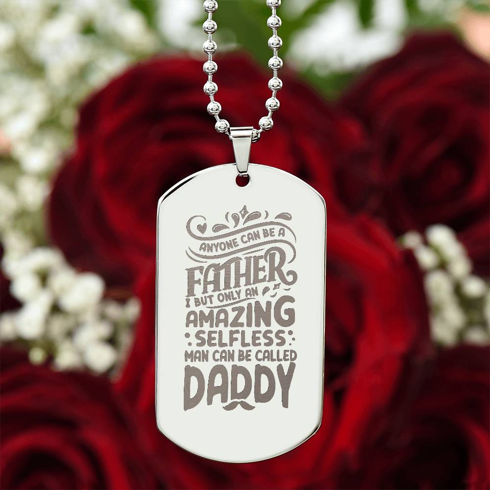 Engraved Dog Tag Necklace - Amazing Father