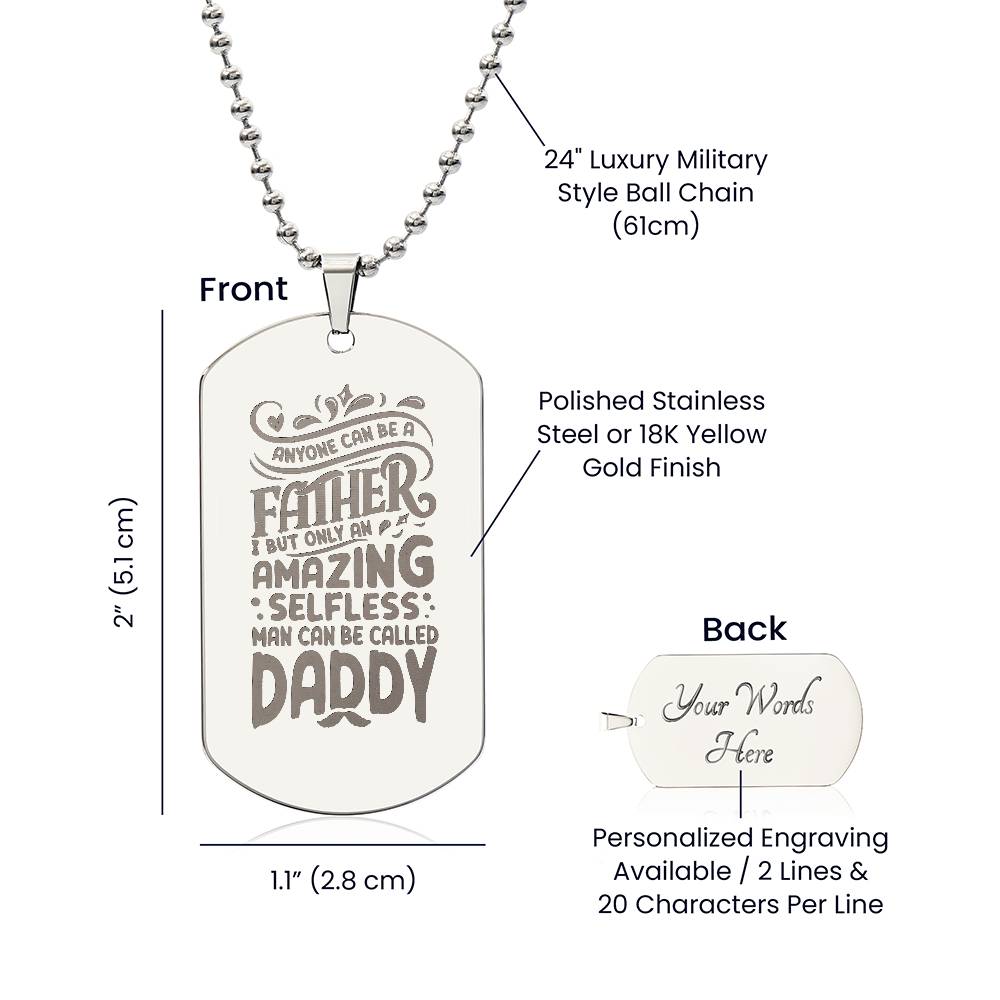 Engraved Dog Tag Necklace - Amazing Father