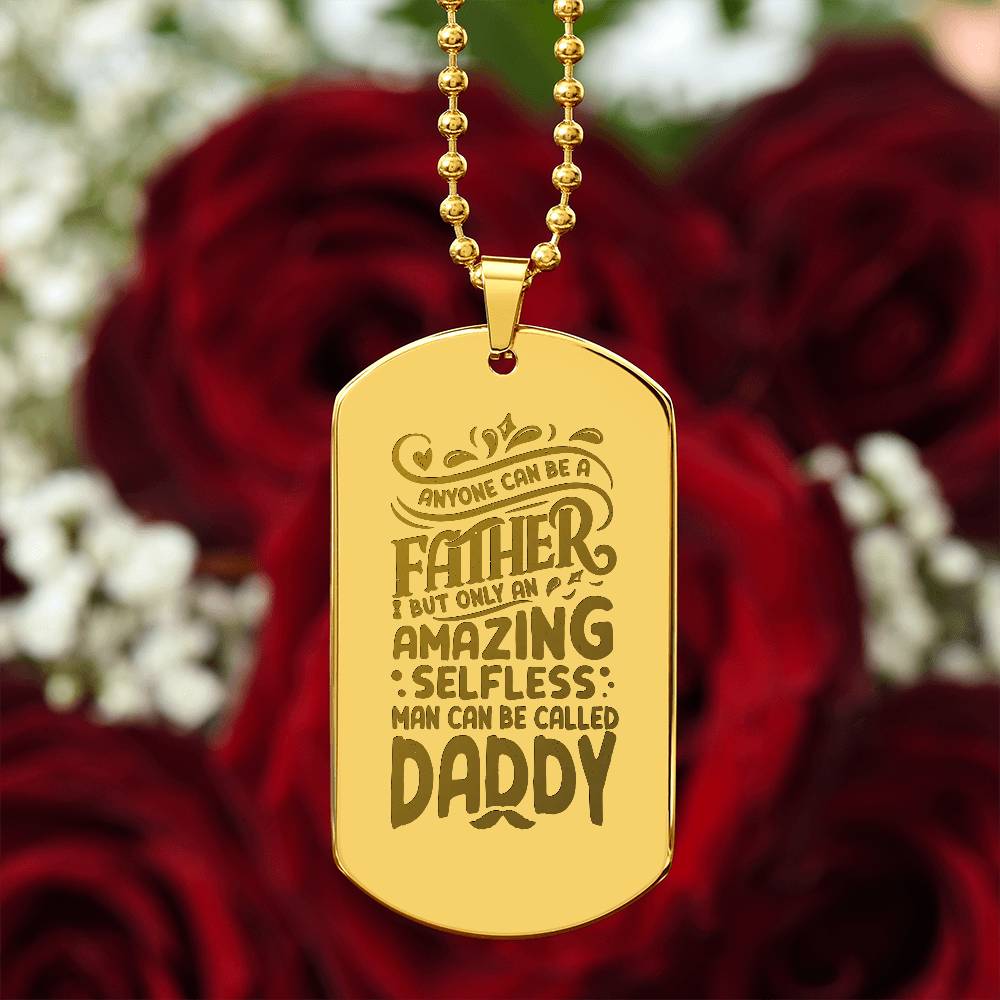 Engraved Dog Tag Necklace - Amazing Father