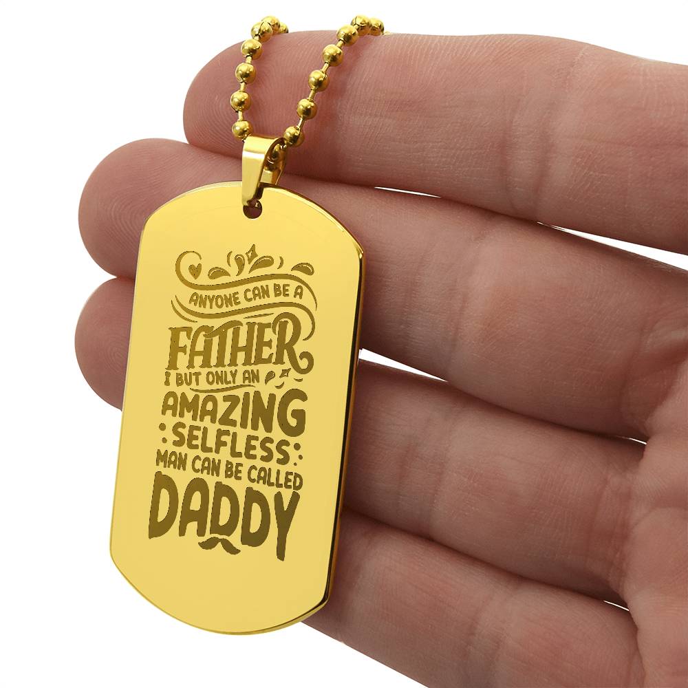 Engraved Dog Tag Necklace - Amazing Father