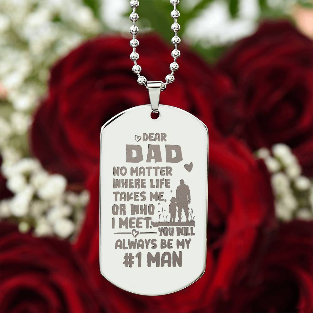 Engraved Dog Tag Necklace - No matter where life