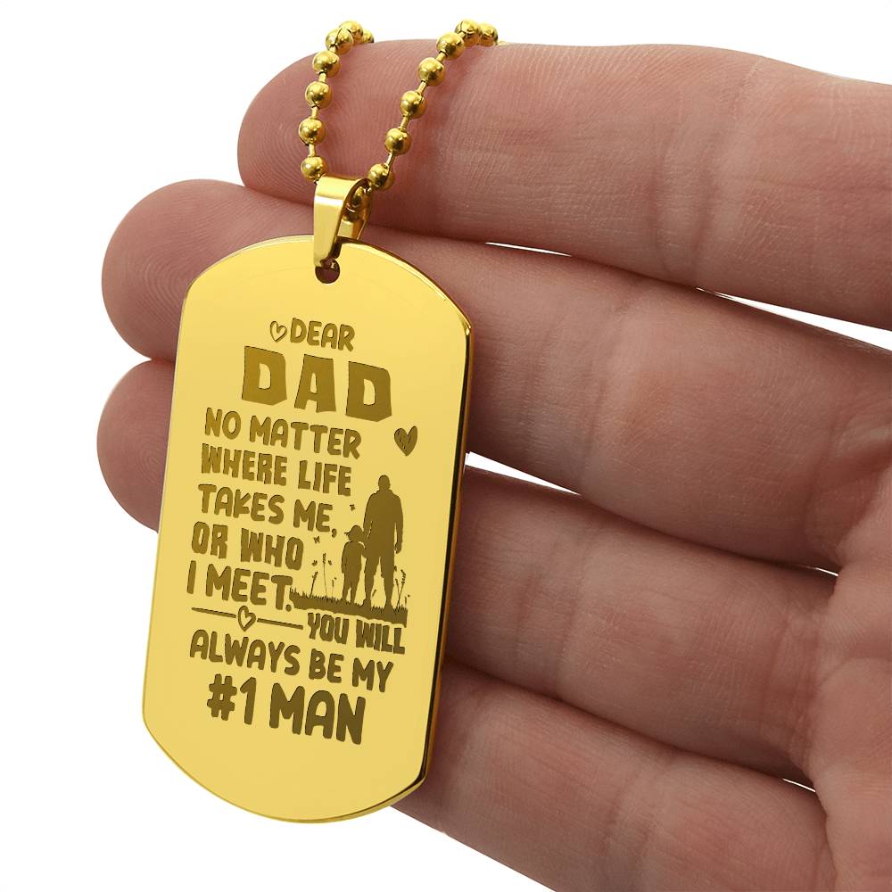 Engraved Dog Tag Necklace - No matter where life