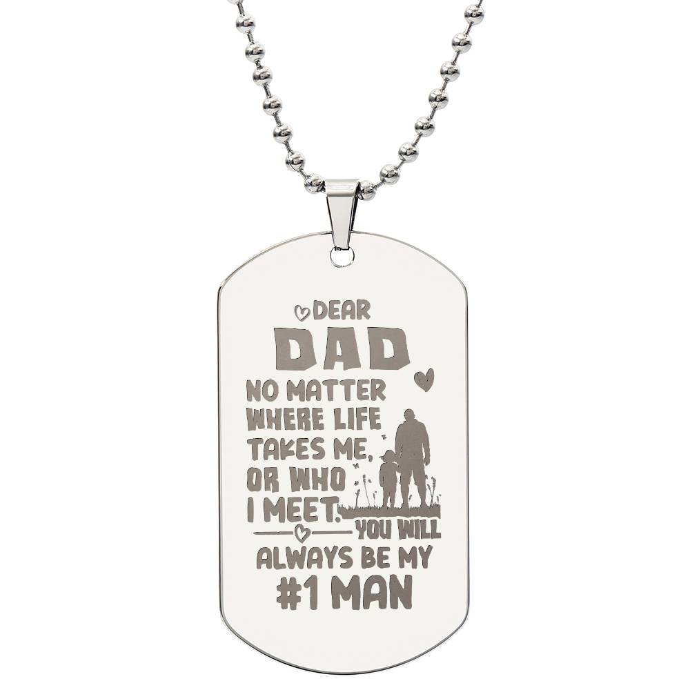 Engraved Dog Tag Necklace - No matter where life