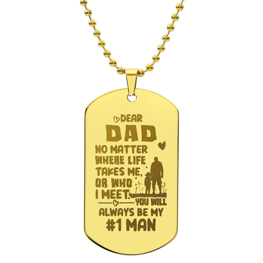 Engraved Dog Tag Necklace - No matter where life