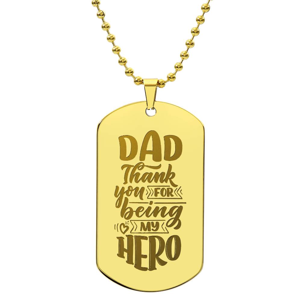 Engraved Dog Tag Necklace - Thanks for being my