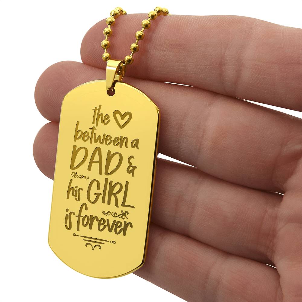 Engraved Dog Tag Necklace - The love between dad