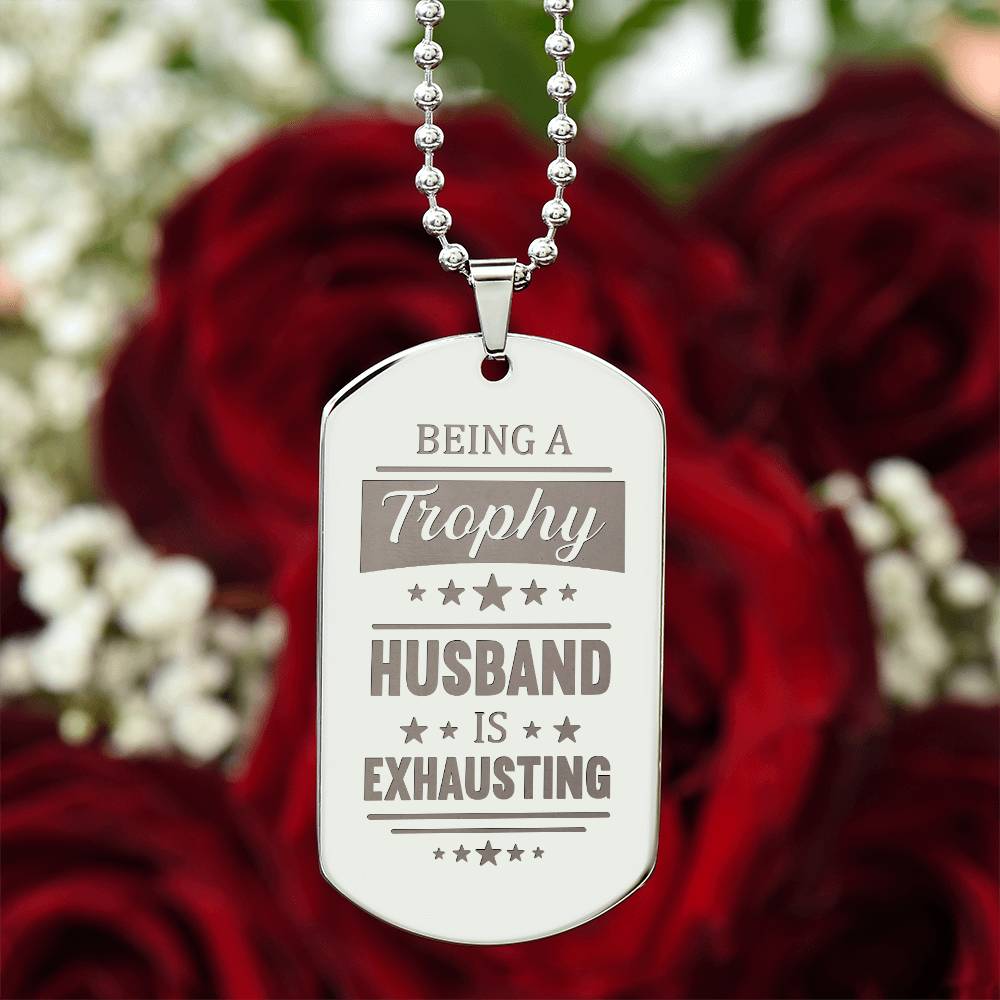 Engraved Dog Tag Necklace - Trophy Husband