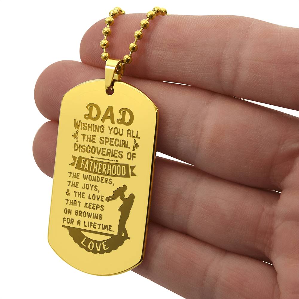 Engraved Dog Tag Necklace - Wishing you all dad