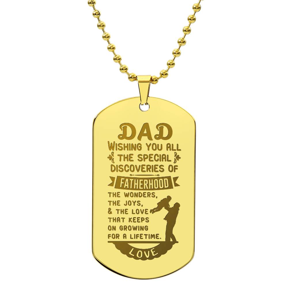 Engraved Dog Tag Necklace - Wishing you all dad