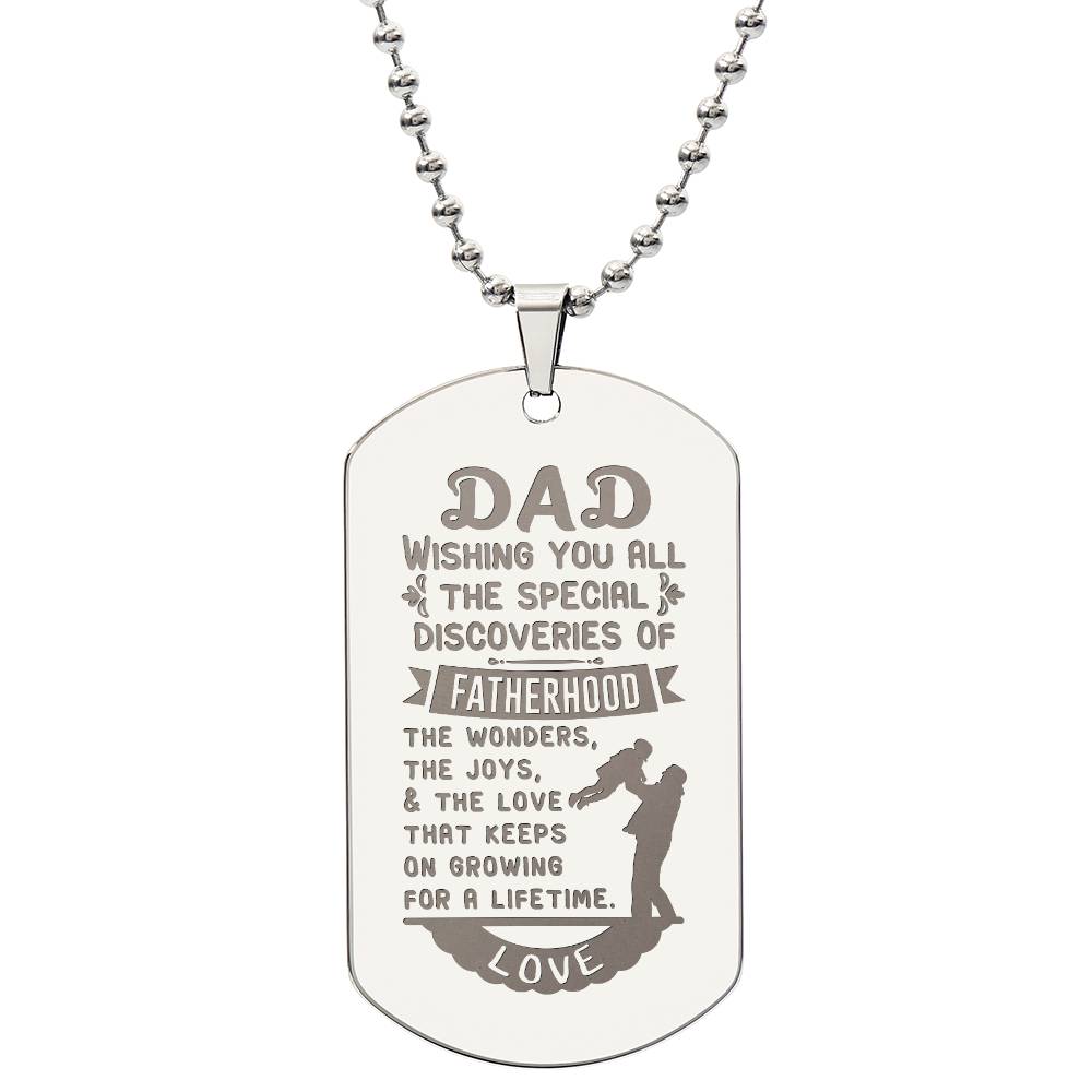 Engraved Dog Tag Necklace - Wishing you all dad