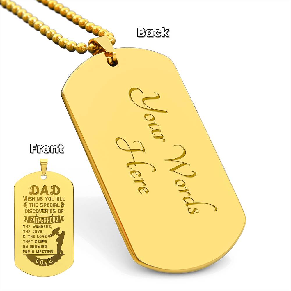 Engraved Dog Tag Necklace - Wishing you all dad