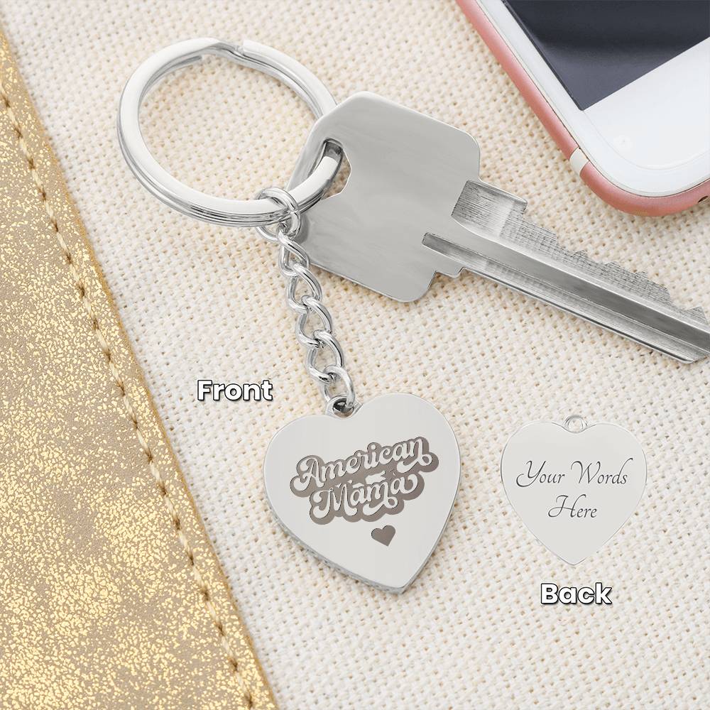 Engraved Heart Keychain