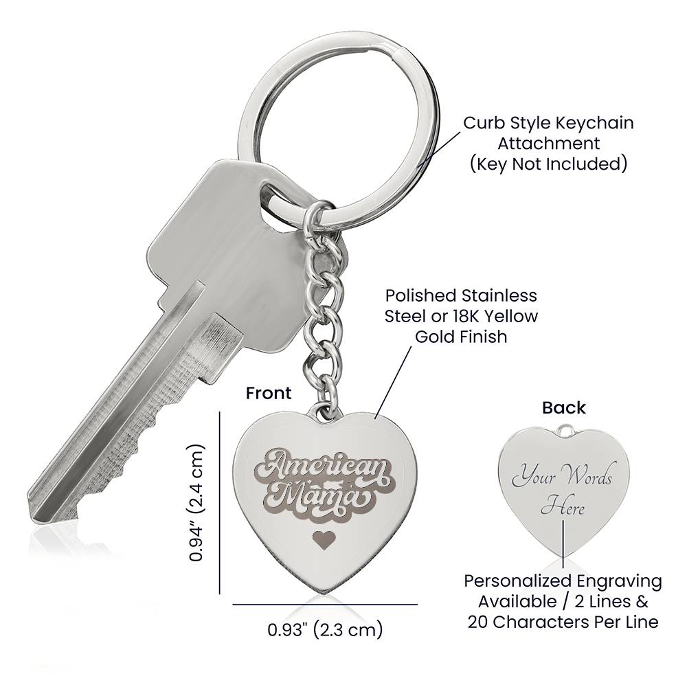 Engraved Heart Keychain