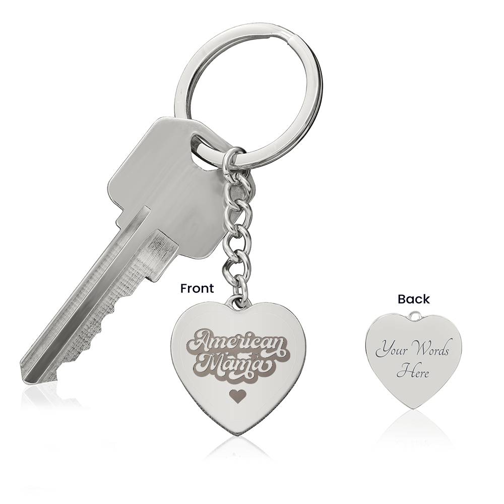 Engraved Heart Keychain