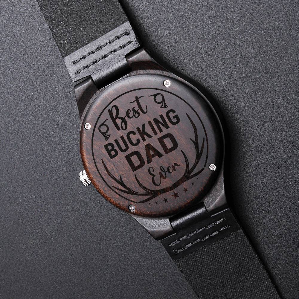 Engraved Wooden Watch - Best Bucking Dad