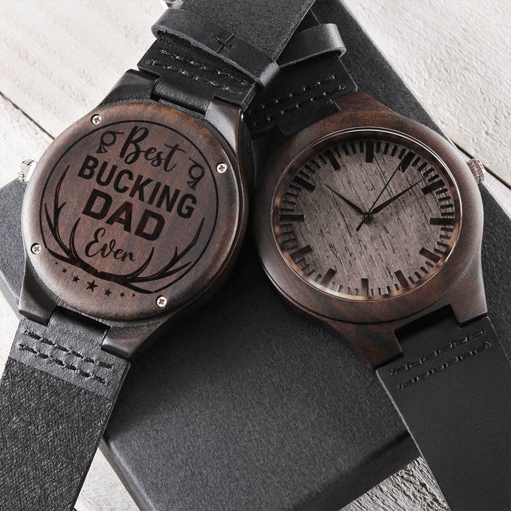 Engraved Wooden Watch - Best Bucking Dad