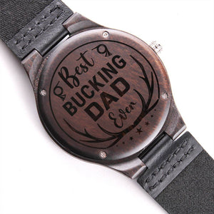 Engraved Wooden Watch - Best Bucking Dad