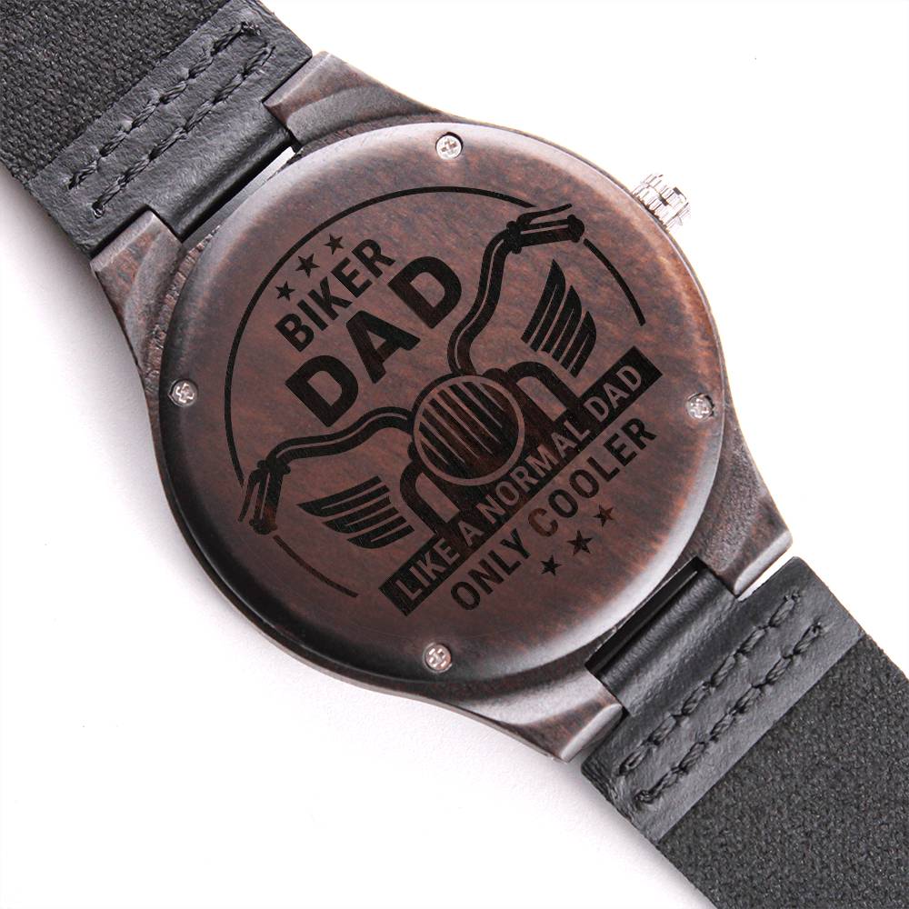 Engraved Wooden Watch - Biker dad