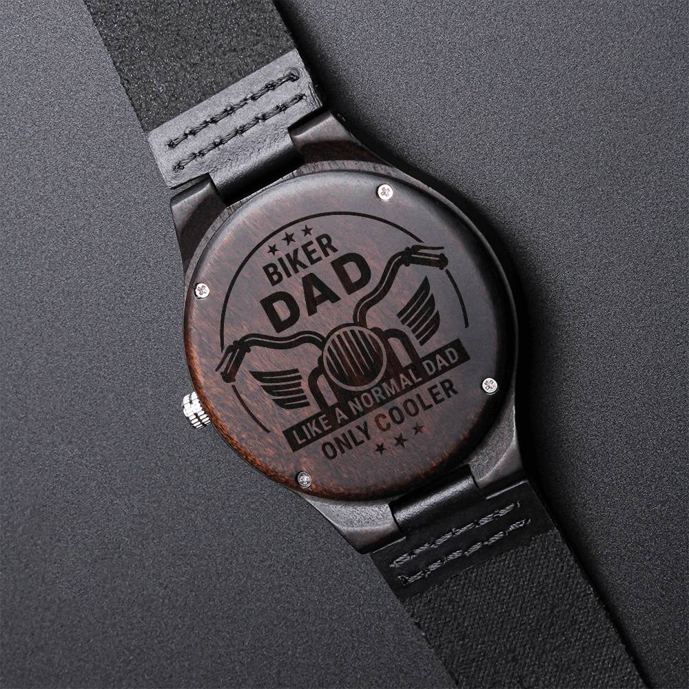 Engraved Wooden Watch - Biker dad