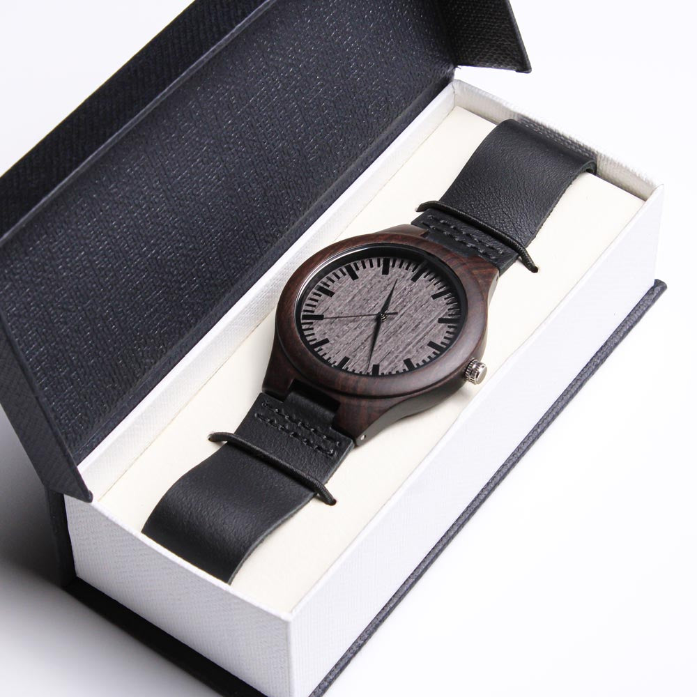 Engraved Wooden Watch -Counting down the seconds until