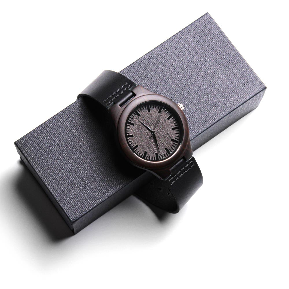 Engraved Wooden Watch -Counting down the seconds until