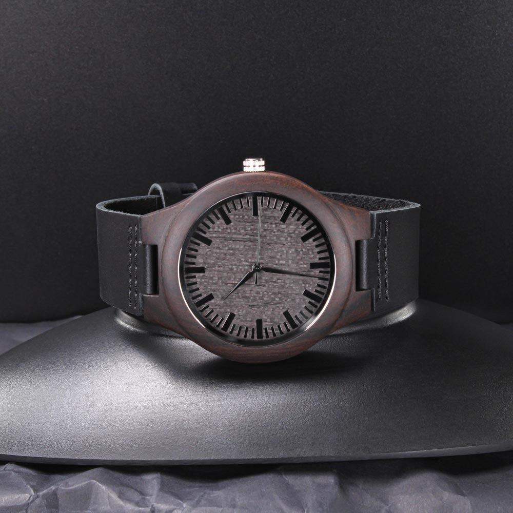 Engraved Wooden Watch -Counting down the seconds until