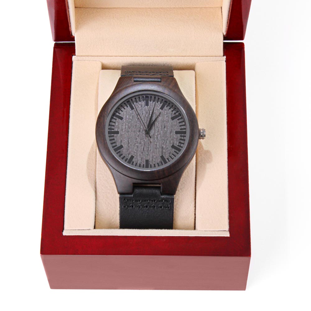 Engraved Wooden Watch -Counting down the seconds until