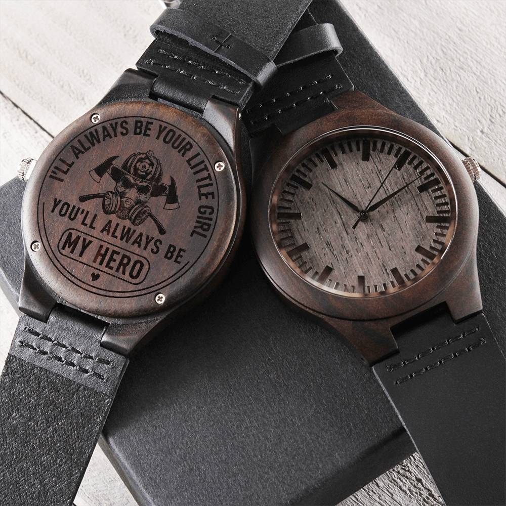 Engraved Wooden Watch - I'll always be your little girl