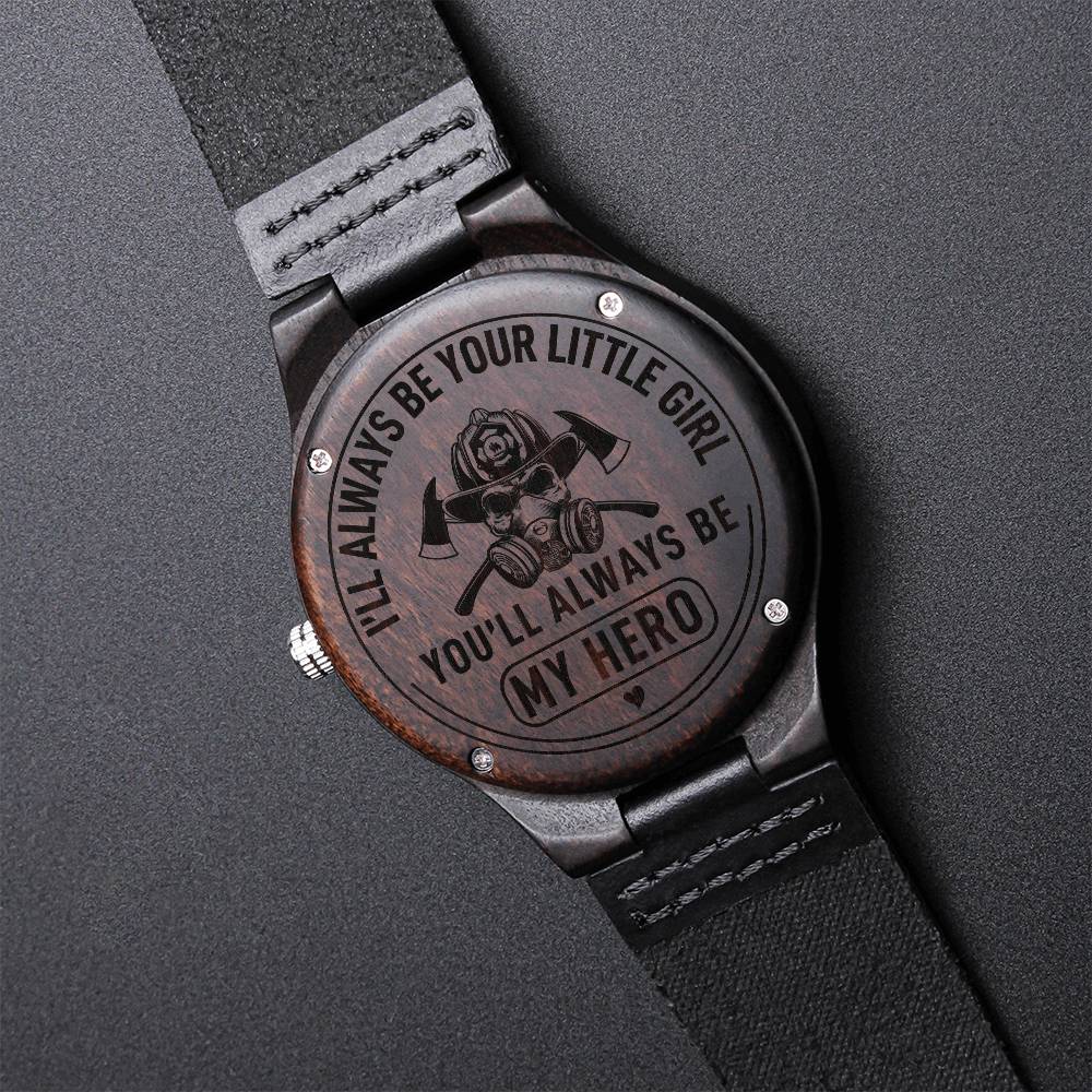 Engraved Wooden Watch - I'll always be your little girl