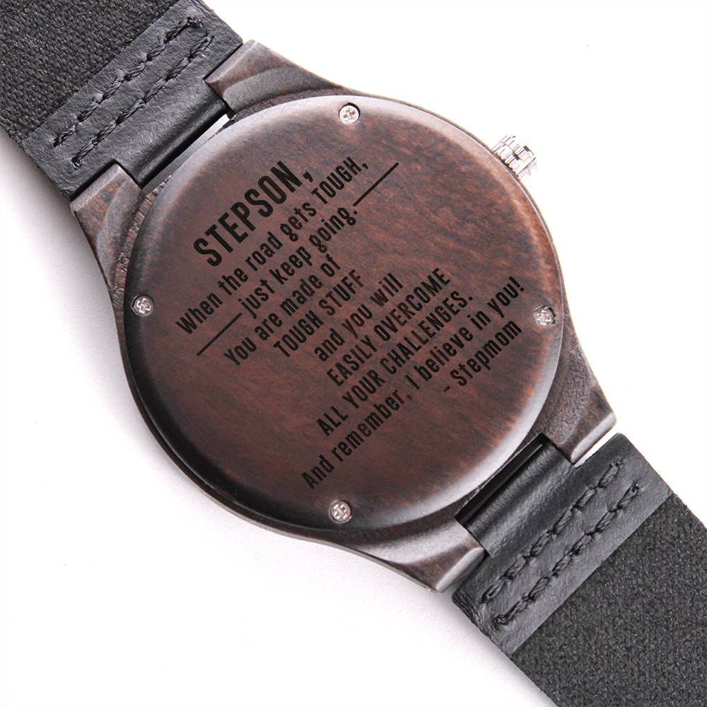 Engraved Wooden Watch - Stepson