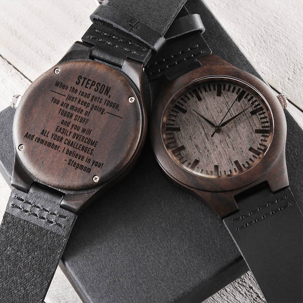 Engraved Wooden Watch - Stepson