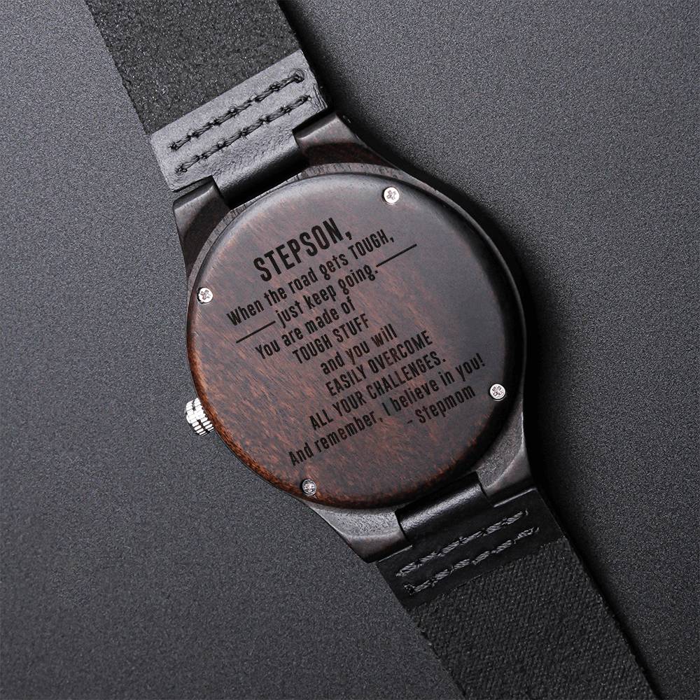 Engraved Wooden Watch - Stepson