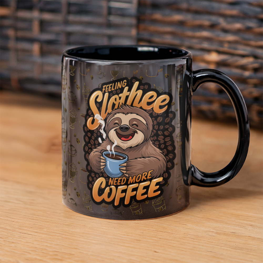 Feeling slothee-11oz Black Mug Design