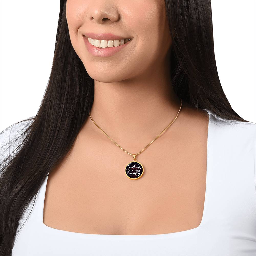 Gratitude Luxury Graphic Circle Necklace - Everything