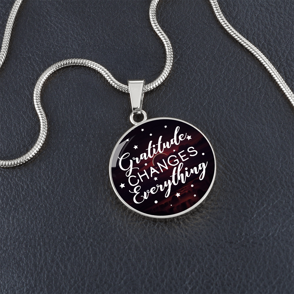 Gratitude Luxury Graphic Circle Necklace - Everything