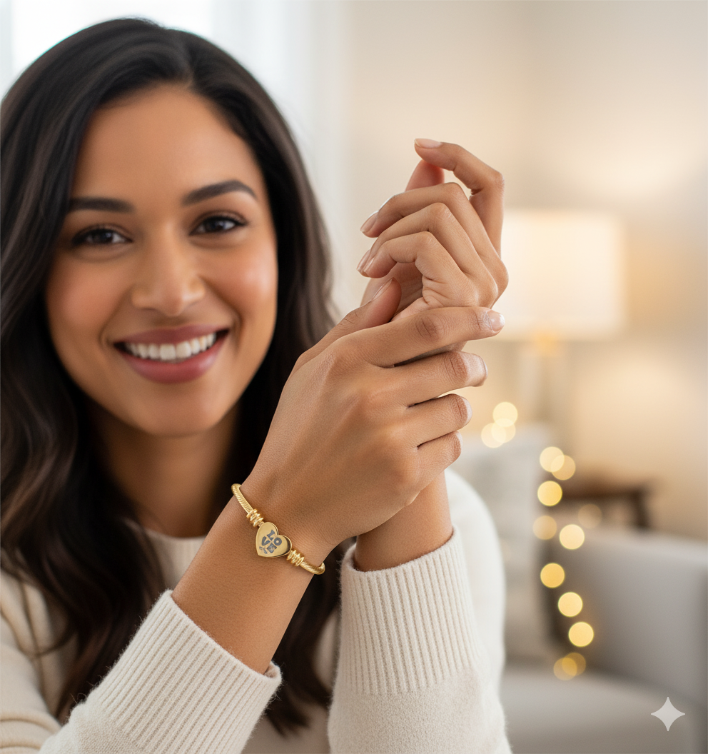 Heart Engraved Cuff Bracelet - Love Charm Jewelry