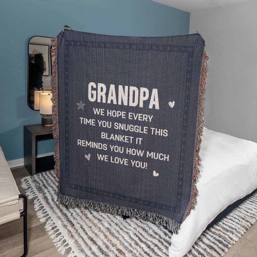 Heirloom Artwork Woven Blanket - Grandpa We Hope