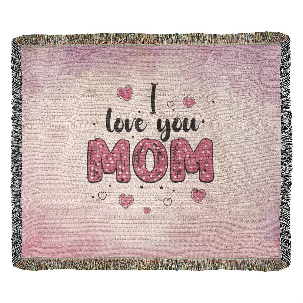 Heirloom Artwork Woven Blanket - I love you mom