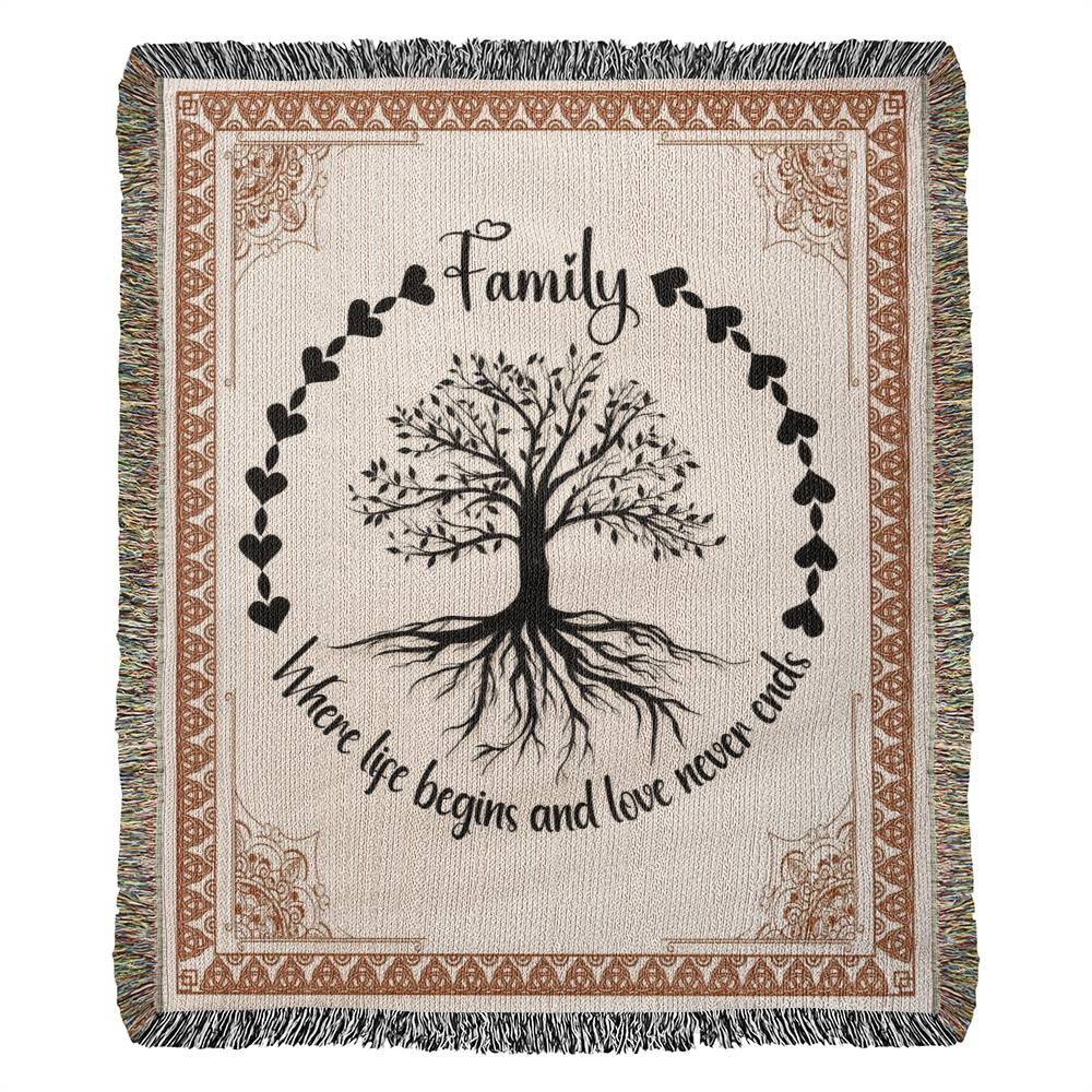 Heirloom Woven Blanket - Family-Where life