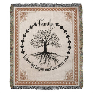 Heirloom Woven Blanket - Family-Where life